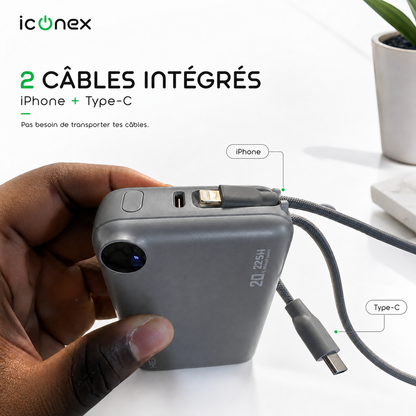 Powerbank HEPU Ultra Rapide 22,5W + Écouteur Sans Fil Offert