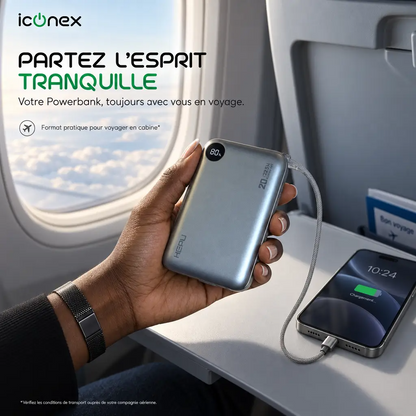 Powerbank HEPU Ultra Rapide 22,5W + Écouteur Sans Fil Offert
