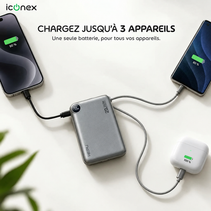 Powerbank HEPU Ultra Rapide 22,5W + Écouteur Sans Fil Offert